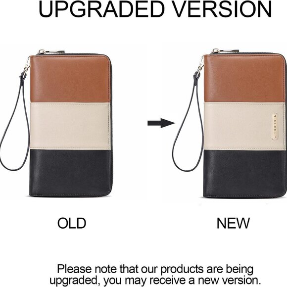 Women's Leather RFID Bifold Wallet Large Capacity Organizer with Zipper - Picture 3 of 8